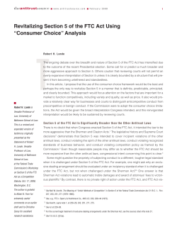 Revitalizing Section 5 of the FTC Act Using “Consumer Choice