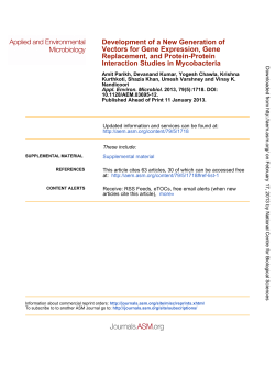 Interaction Studies in Mycobacteria Replacement, and