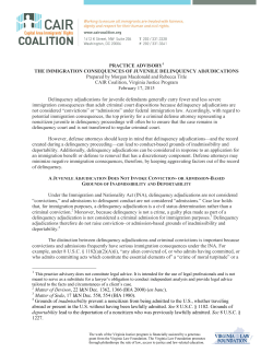 Immigration Consequences of Juvenile