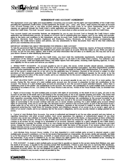 membership and account agreement