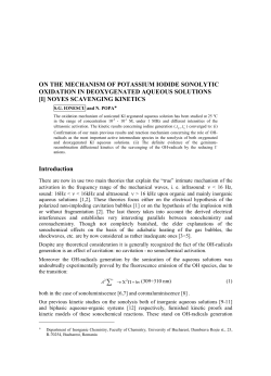 ON THE MECHANISM OF POTASSIUM IODIDE SONOLYTIC