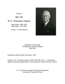 MS140 R.E. Thomason Papers - UTEP Library