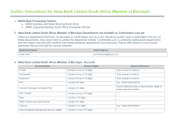 Auditor Instructions for Absa Bank Limited South Africa