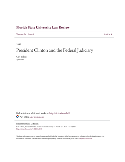 President Clinton and the Federal Judiciary
