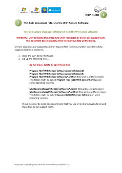 This help document refers to the WiFi Sensor Software HELP GUIDE 9