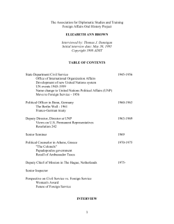 Brown, Elizabeth Ann - Association for Diplomatic Studies and