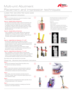Multi-unit Abutment Placement and impression techniques