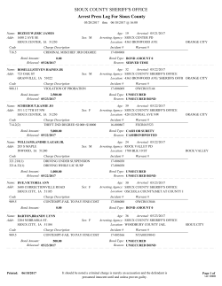Arrest Press Log For Sioux County