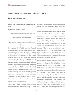Bombs Over Cambodia: New Light on US Air War