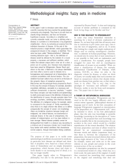 Methodological insights: fuzzy sets in medicine