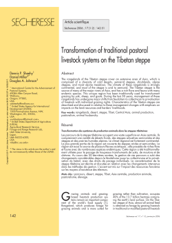 Transformation of traditional pastoral livestock systems on the