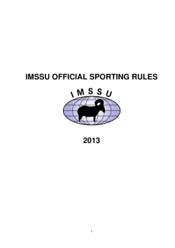 IMSSU OFFICIAL SPORTING RULES 2013