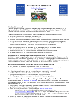 Minnesota Dream Act Fact Sheet - Minnesota Office of Higher