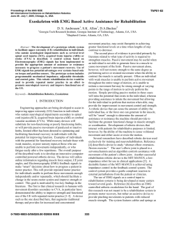 Exoskeleton with EMG Based Active Assistance for Rehabilitation