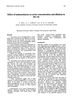 Effect of indomethacin on urine concentration and