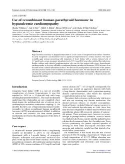 Use of recombinant human parathyroid hormone in hypocalcemic