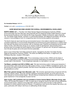 Gore Mountain Wins National Award For Environmental Excellence!