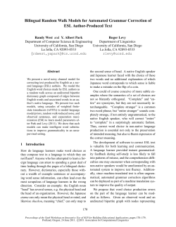 Bilingual random walk models for - University of California San Diego