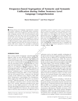 Frequency-based Segregation of Syntactic and Semantic Unification