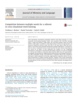 Competition between multiple words for a referent in
