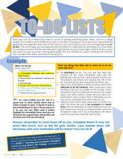 Always remember to cross tasks off as you complete them! It may not