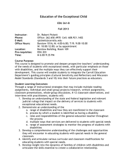 Education of the Exceptional Child