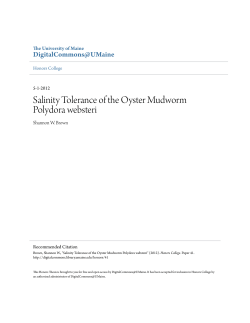 Salinity Tolerance of the Oyster Mudworm Polydora websteri