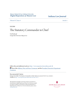 The Statutory Commander in Chief - Digital Repository @ Maurer Law
