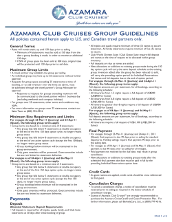 Azamara Club Cruises Group Guidelines