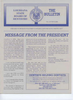 message from the president - Louisiana State Board of Dentistry