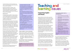 Teaching and learning issues
