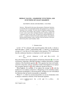 MEDIAN VALUES, 1-HARMONIC FUNCTIONS, AND FUNCTIONS
