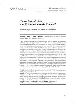 Cherry leaf roll virus &ndash; an emerging virus in Finland?