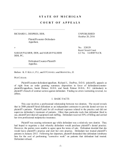 COA 328529 RICHARD L DESPRES DDS V SARAH PALMER DDS
