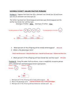 Possible gametes of father: BE Be bE be Possible gametes of