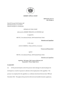 SHERIFF APPEAL COURT [2017] SAC (Civ) 17 PIC-PN186