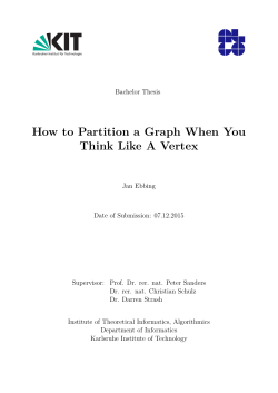 How to Partition a Graph When You Think Like a Vertex