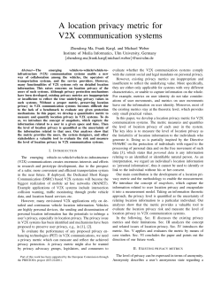 A location privacy metric for V2X communication systems