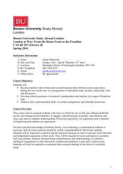 Boston University Study Abroad London London at War: From the
