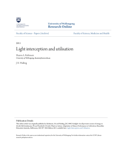 Light interception and utilisation - Research Online