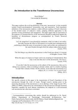 An Introduction to the Transference Unconscious Introduction
