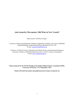 Anti-Austerity Movements: Old Wine in New Vessels?