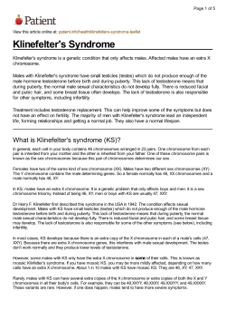 Klinefelter`s Syndrome