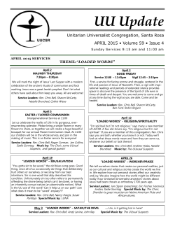 April - The Unitarian Universalist Congregation, Santa Rosa