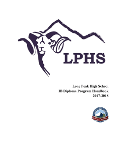 Lone Peak High School IB Diploma Program Handbook 2017-2018