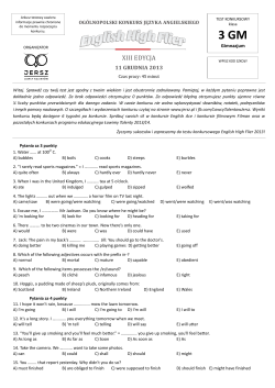 og&oacute;lnopolski konkurs języka angielskiego