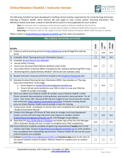 Clinical Rotation Checklist | Instructor Version