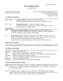 Curriculum Vitae - faculty.ucmerced.edu
