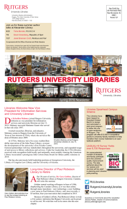 Spring 2016 - Rutgers University Libraries