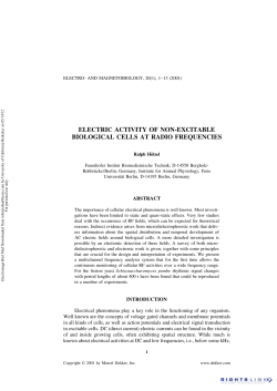 electric activity of non-excitable biological cells radio frequencies